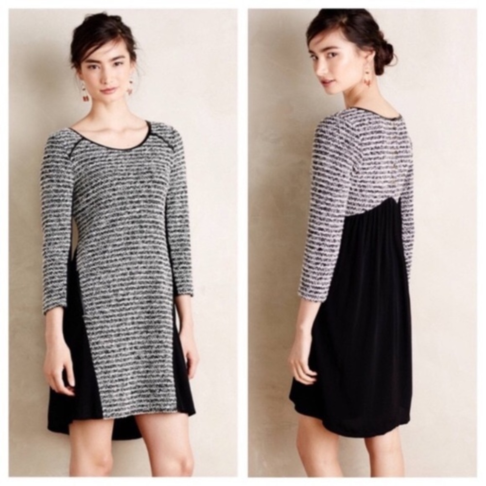 Anthropologie Maeve Boucle Tweed Knit Swing Dress